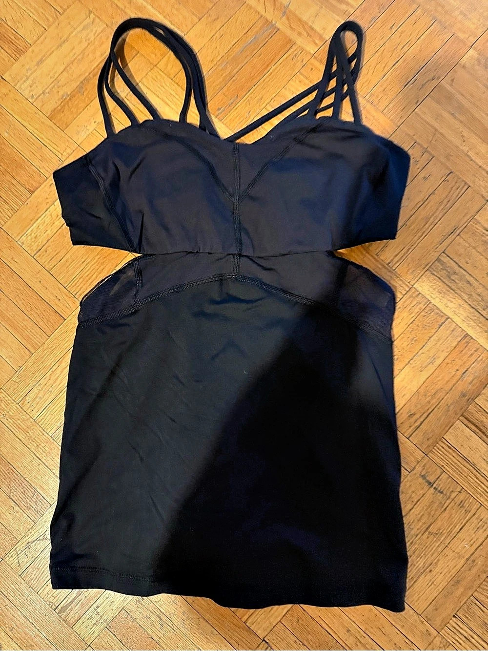 lululemon Mesh Cut-Out Cropped Tank Top *SLNSH Collection Black Size 10